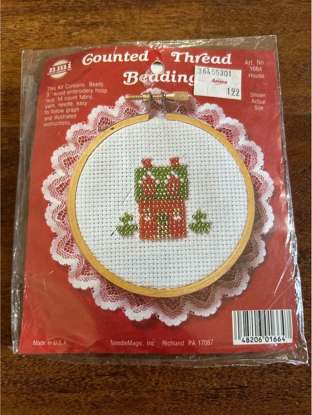 Set of 5 Vintage Counted Thread Cross Stitch Kits Holiday Ornaments